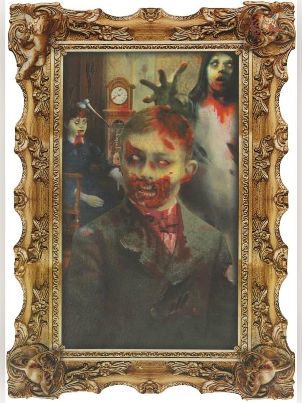 Changing Zombie Portrait Halloween Decor 👻